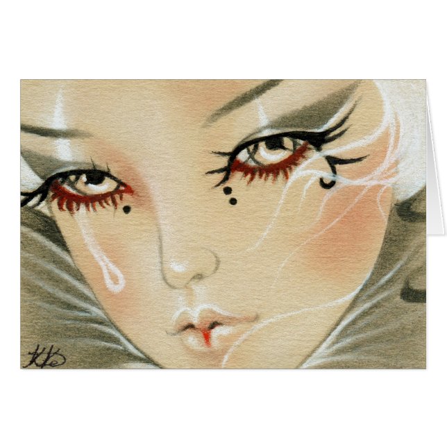 Cartão triste da lágrima do bobo da corte (Frente Horizontal)