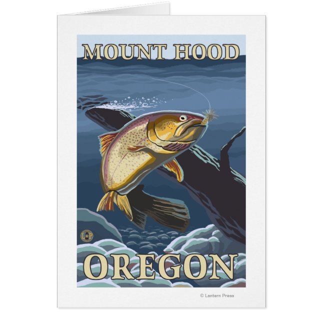 Cartão Troço De Pesca De Trutas - Cabeça De Montanha, (Frente)