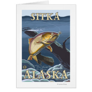 Cartão Troço De Pesca De Trutas - Sitka, Alasca