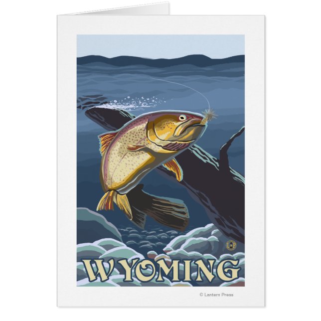 Cartão Troço de pesca de trutas - Wyoming (Frente)