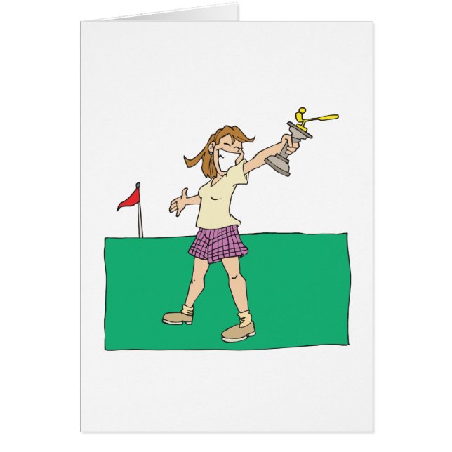 Cartão Troféu do golfe das mulheres (Frente)