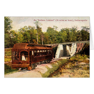 Cartão Trole elétrico 1915 de Indianapolis, Indiana