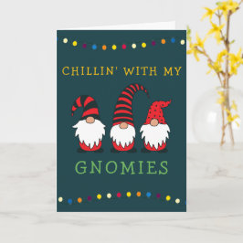 Cartão Troll Chato Com Meus Gnomos Pun de Natal | 