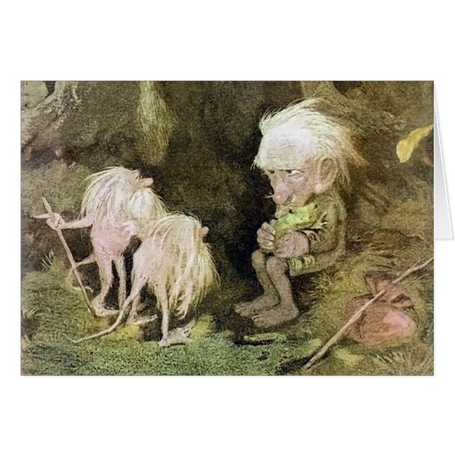 Cartão Troll com seu sapo do animal de estimação (Frente Horizontal)