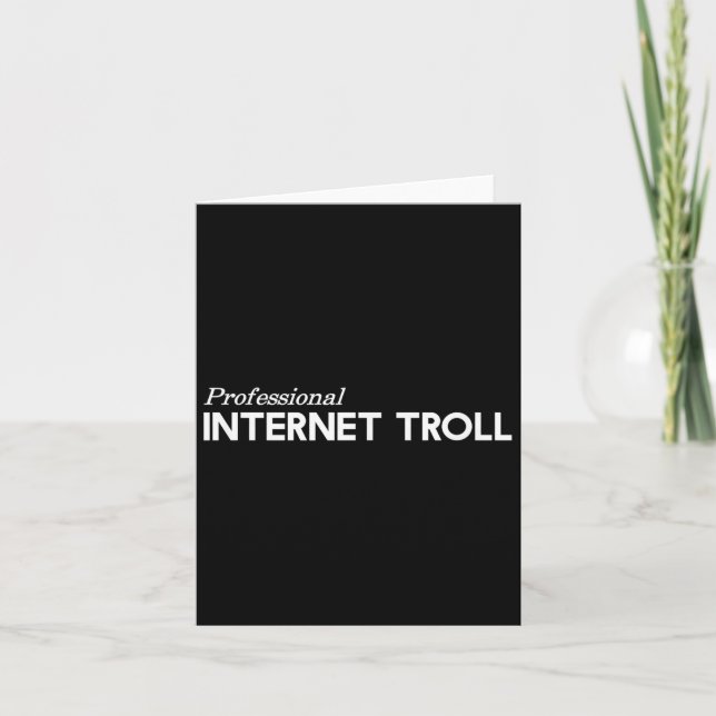 Cartão Troll da Internet Profissional Engraçado  (Frente)