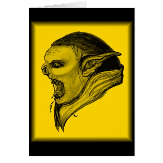 Cartão Troll schwarz gelb design (Frente)