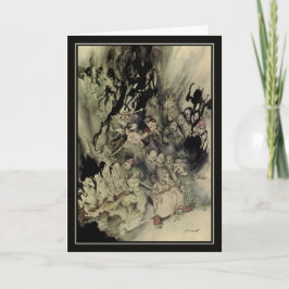 Cartão Troll Vintage Halloween Arthur Rackham