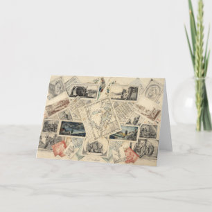 Cartão Trompe l’oeil de um Mapa de Itália   P. Verburght