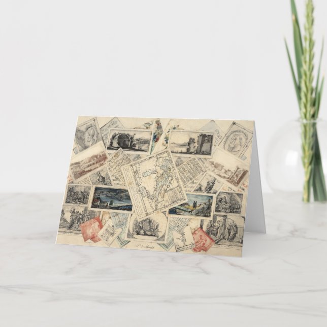 Cartão Trompe l’oeil de um Mapa de Itália | P. Verburght (Frente)