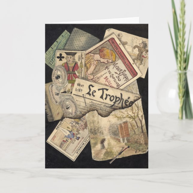 Cartão Trompe l’oeil | E. Delcroix (Frente)