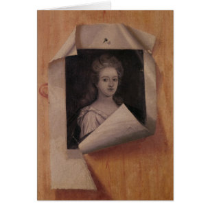 Cartão Trompe - l ' retrato do oeil de uma senhora