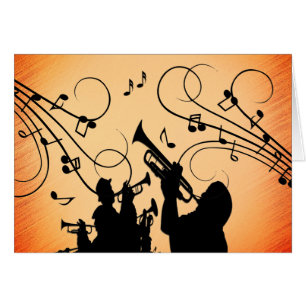Cartão Trompet Section Jazz Music Orange Rust