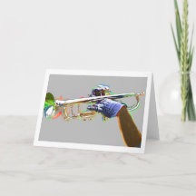 Trompete Destacado Em Cores Psicodélicas