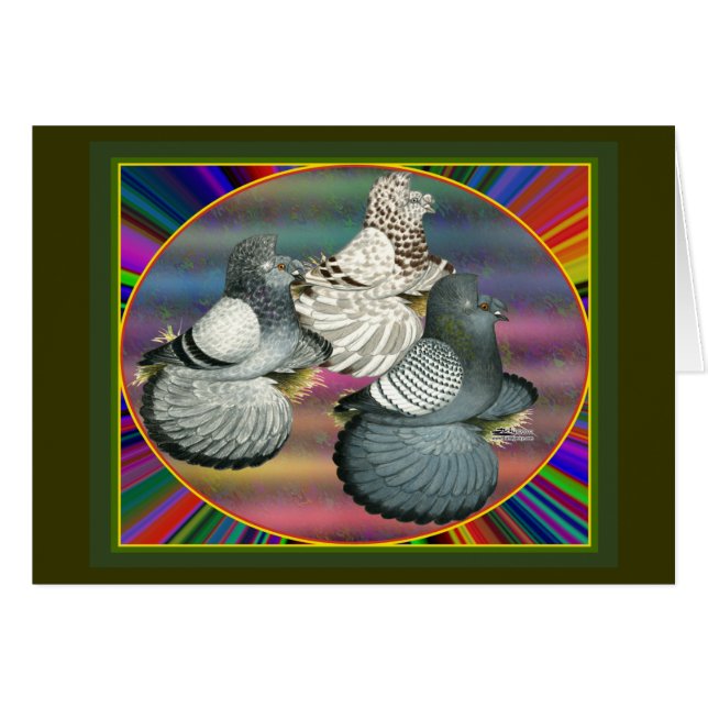 Cartão Trompetes Porcos Três (Frente horizontal)