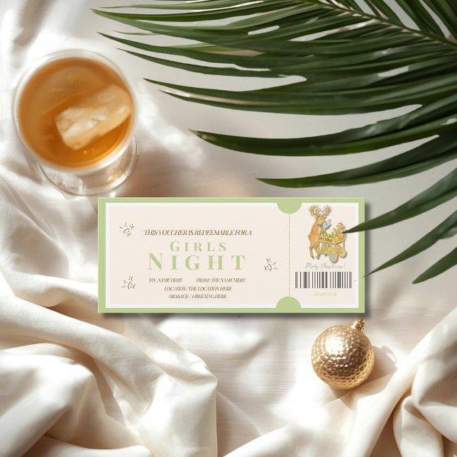 Cartão Tropical Christmas Girls Night Voucher (Tropical Christmas Girls Night Voucher Card)