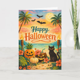 Cartão Tropical Colorful Whimsical Halloween