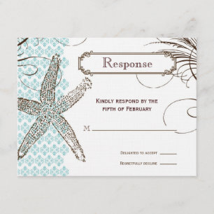 Cartão tropical da resposta do casamento do