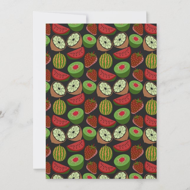 Cartão Tropical fruit seamless pattern colorful (Frente)