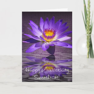 Cartão Tropical Lily Reflections Anniversary Card