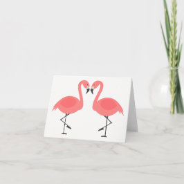 Cartão Tropical Rosa Flamingo Amor Olá Pensando em você