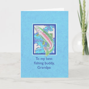Cartão Trout from Child to Grandpa Birthday