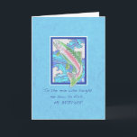 Cartão Trout to Brother Birthday<br><div class="desc">Este cartão sinônimo de truta arco-íris nadando em um riacho congelante, e diz, "Para o homem que me ensinou a pescar. . MEU IRMÃO" E na dentro, "Eu sei que sempre afirmei que meus peixes eram os maiores, mesmo quando o seu derrubou a escala. Obrigados por ser tão gentil. Já...</div>