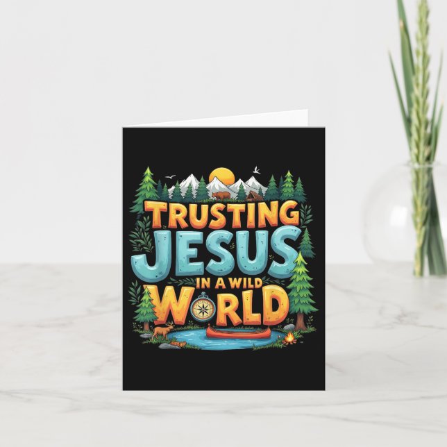 Cartão True North Vbs 2025 Confiante em Jesus Camp Christ (Frente)