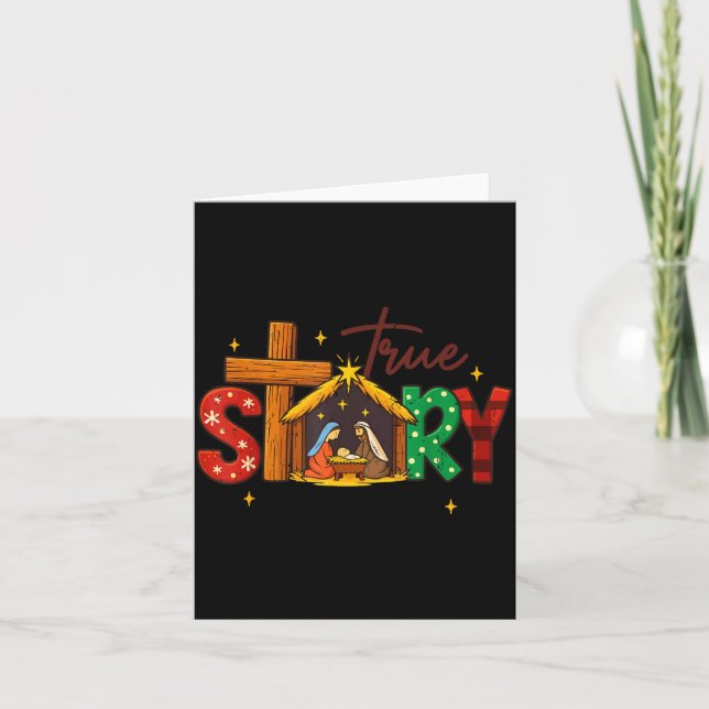 Cartão True Story Christian Christmas Family Pajamas Pjs  (Frente)