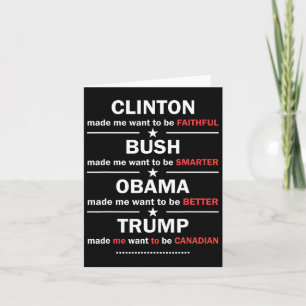 Cartão Trump 2020 Funny Clinton Bush Obama Trump Canadens