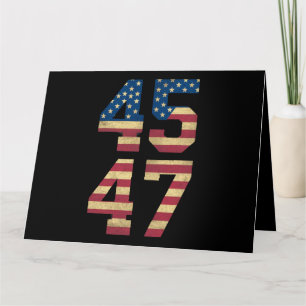 Cartão Trump 2024 45 47 Bandeira Americana Vintage Retro