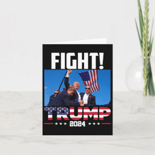 Cartão Trump 2024 Fight Fist Rally Trump Rally 2024 Ameri