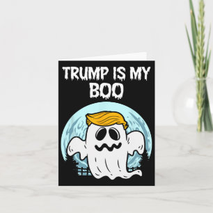 Cartão Trump 2024 Hair Engraçado Ghost Halloween Boo