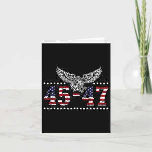 Cartão Trump 2024 Presidente 45 E 47 Bandeira Americana T