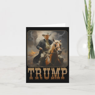 Cartão Trump 2024 Presidente Cowboy Cavando Cavalo Oeste