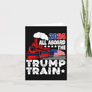 Cartão Trump 2024 Todos a Bordo O Trem Trump EUA Bandeira