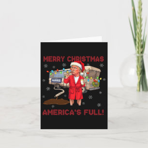 Cartão Trump 2024 Ugly Sweater Feliz Natal da América