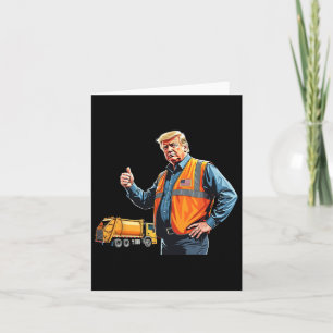 Cartão Trump Atira Garbyge Truck Worker Flag Americano