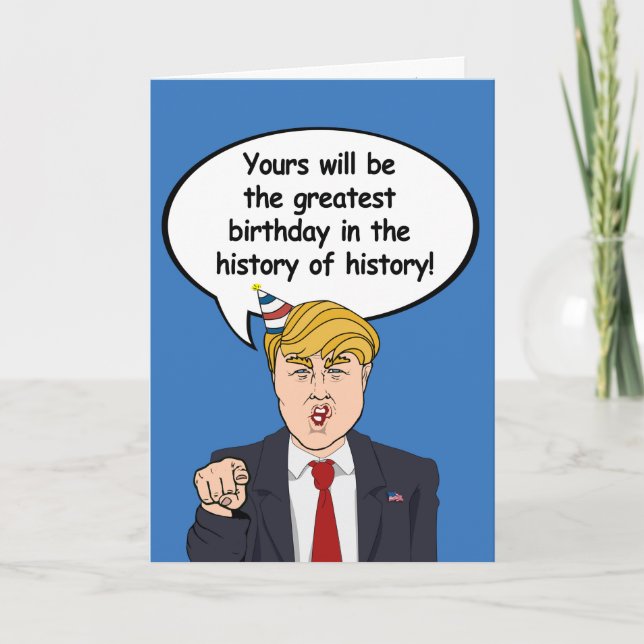 Cartão Trump Birthday Card - Grande Aniversário no seu (Frente)