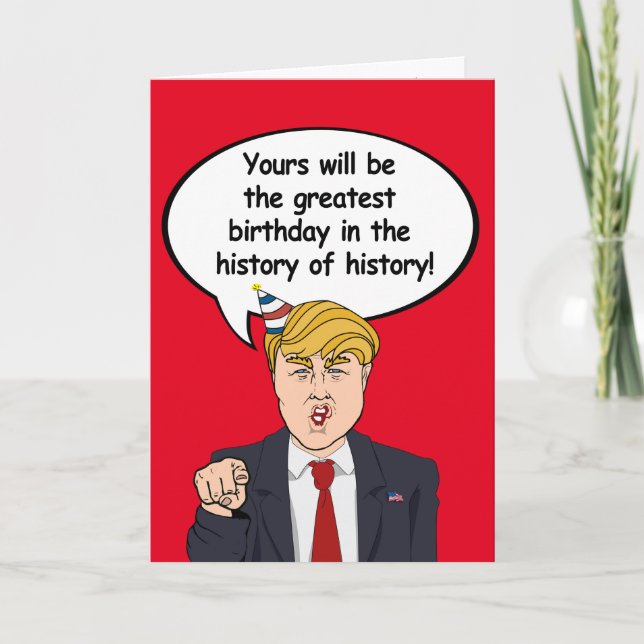 Cartão Trump Birthday Card - Grande Aniversário no seu (Frente)