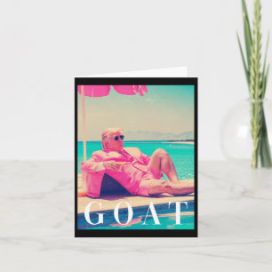 Cartão Trump Cabra Verão 2024 Retro Engraçado Rosa Donald