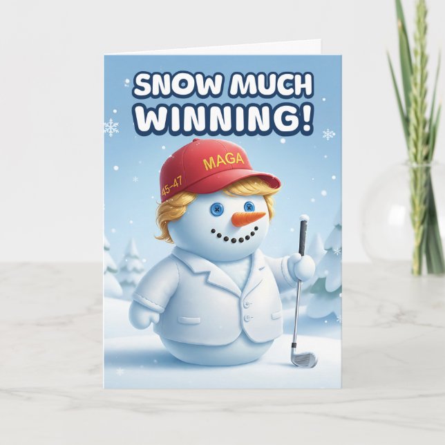 Cartão Trump Christmas Card | Snowman Trump (Frente)