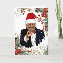 Cartão Trump Christmas Poinsettias & Berries