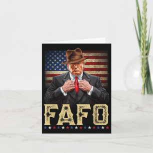 Cartão Trump Fafo F por aí Descubra o Patriótico do Sinal