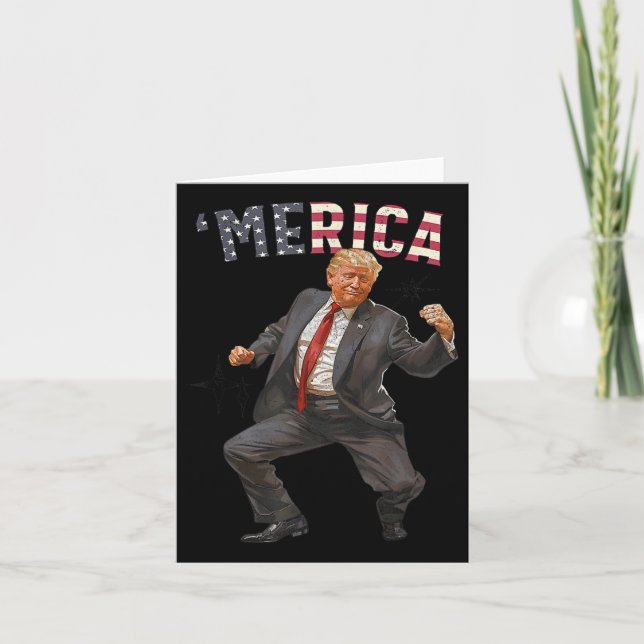 Cartão Trump Feliz 4 de Julho Presentes da Bandeira Ameri (Frente)