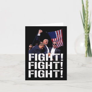 Cartão Trump Fight Fight, Trump Defient, Trump Shot
