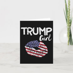 Cartão Trump Girl Lábios Usa Flag Pro Vote Em Donald 2020