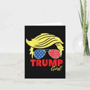 Cartão Trump Girl Messy Bun Trump 2024 Eleição Americana