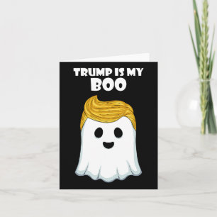 Cartão Trump Hair Engraçado Fantasma Halloween Boo