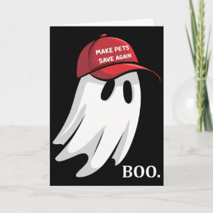 Cartão Trump Halloween Fantasma Boo Faça Pets Salvar Nova