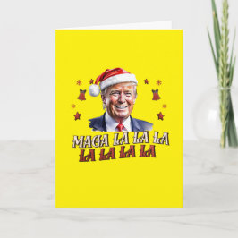 Cartão Trump MAGA La La La Christmas Card Patriotic
